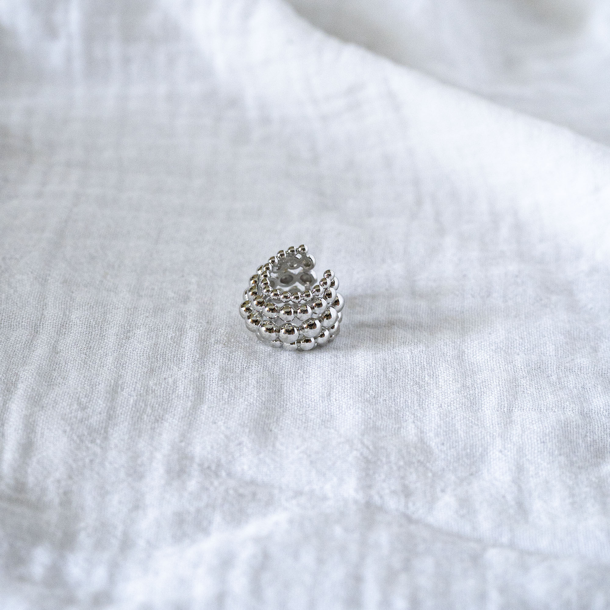 Bubble Ear Cuffs Silver