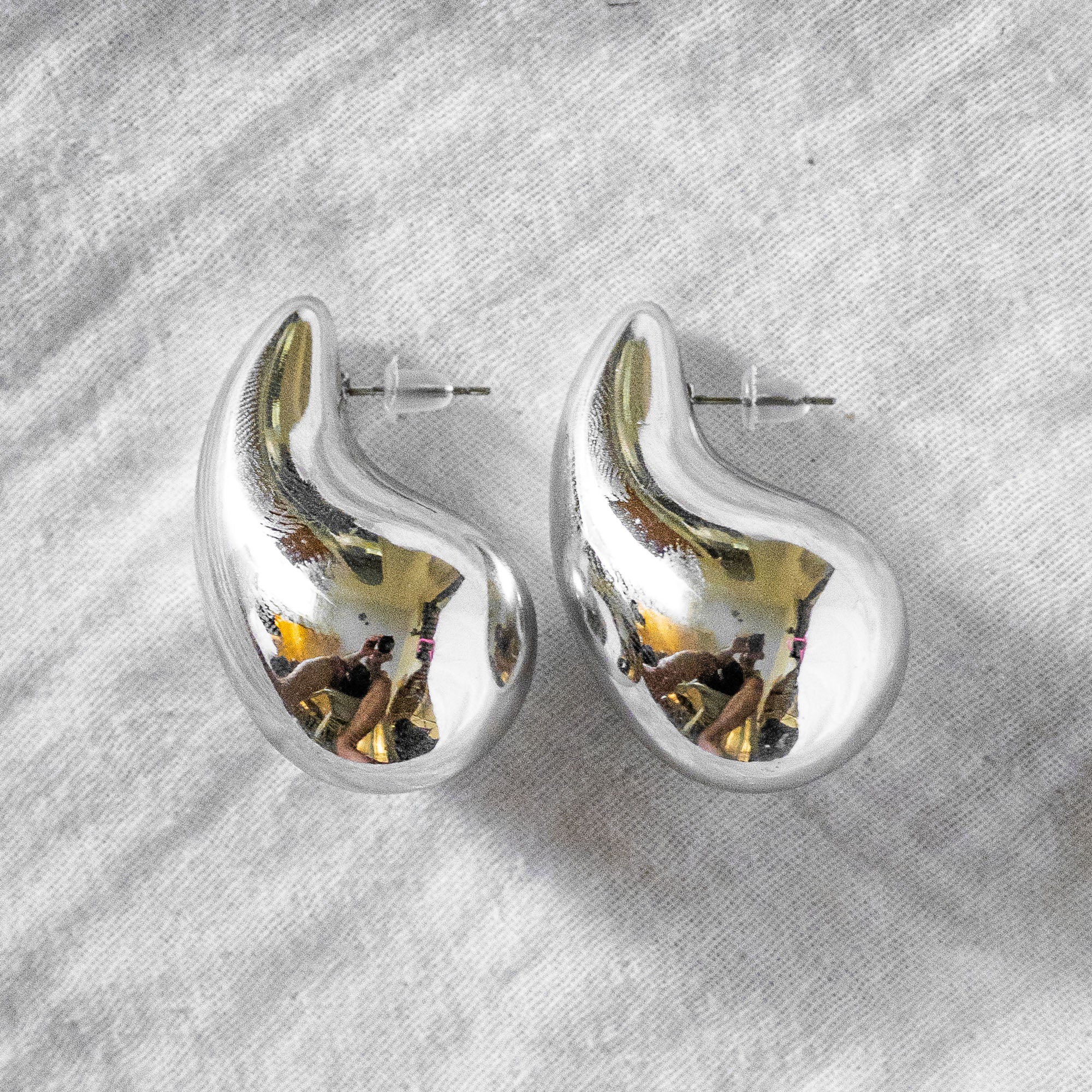 Chunky Waterdrop Stud Silver