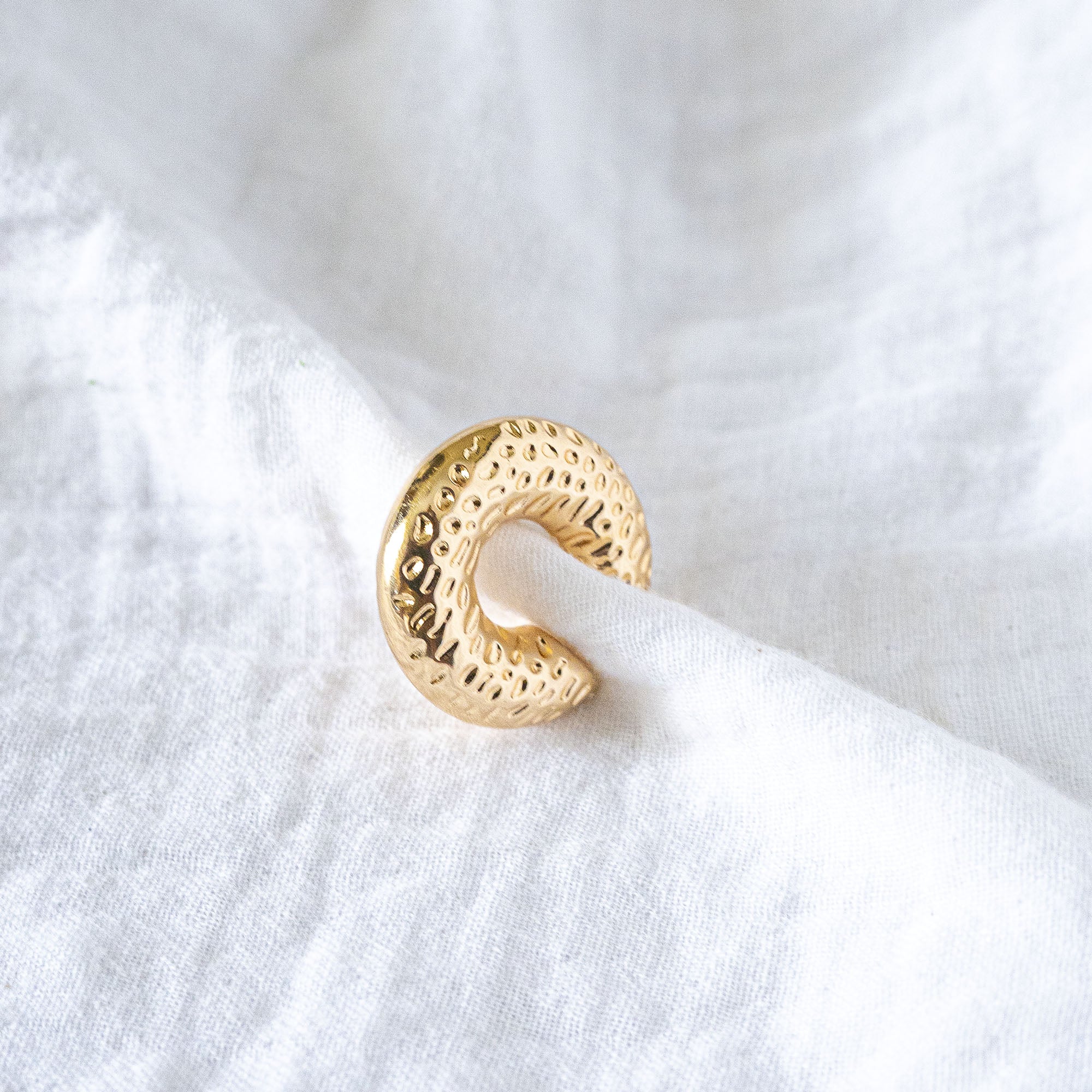 Hammered Luxe Wide Gold Ear Cuff