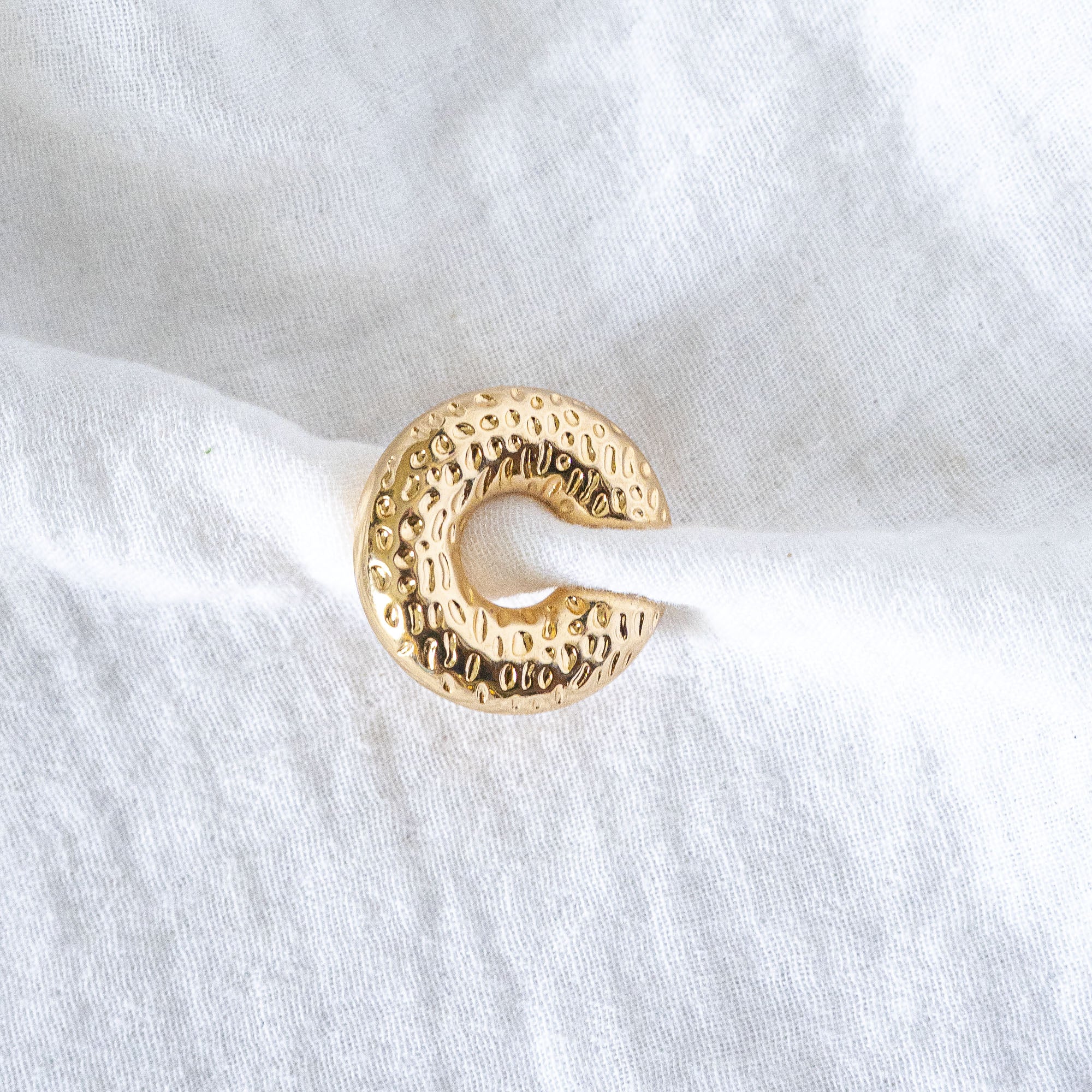 Hammered Luxe Wide Gold Ear Cuff