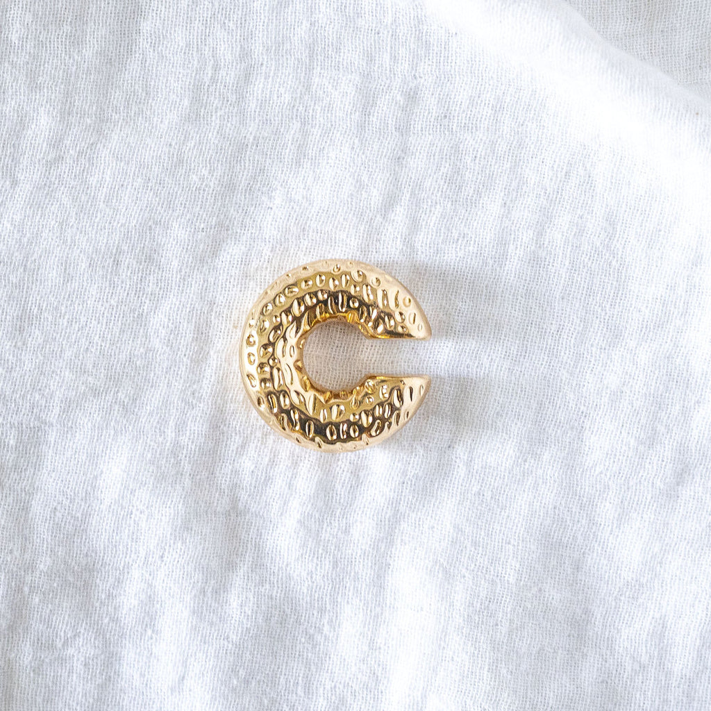 Hammered Luxe Wide Gold Ear Cuff