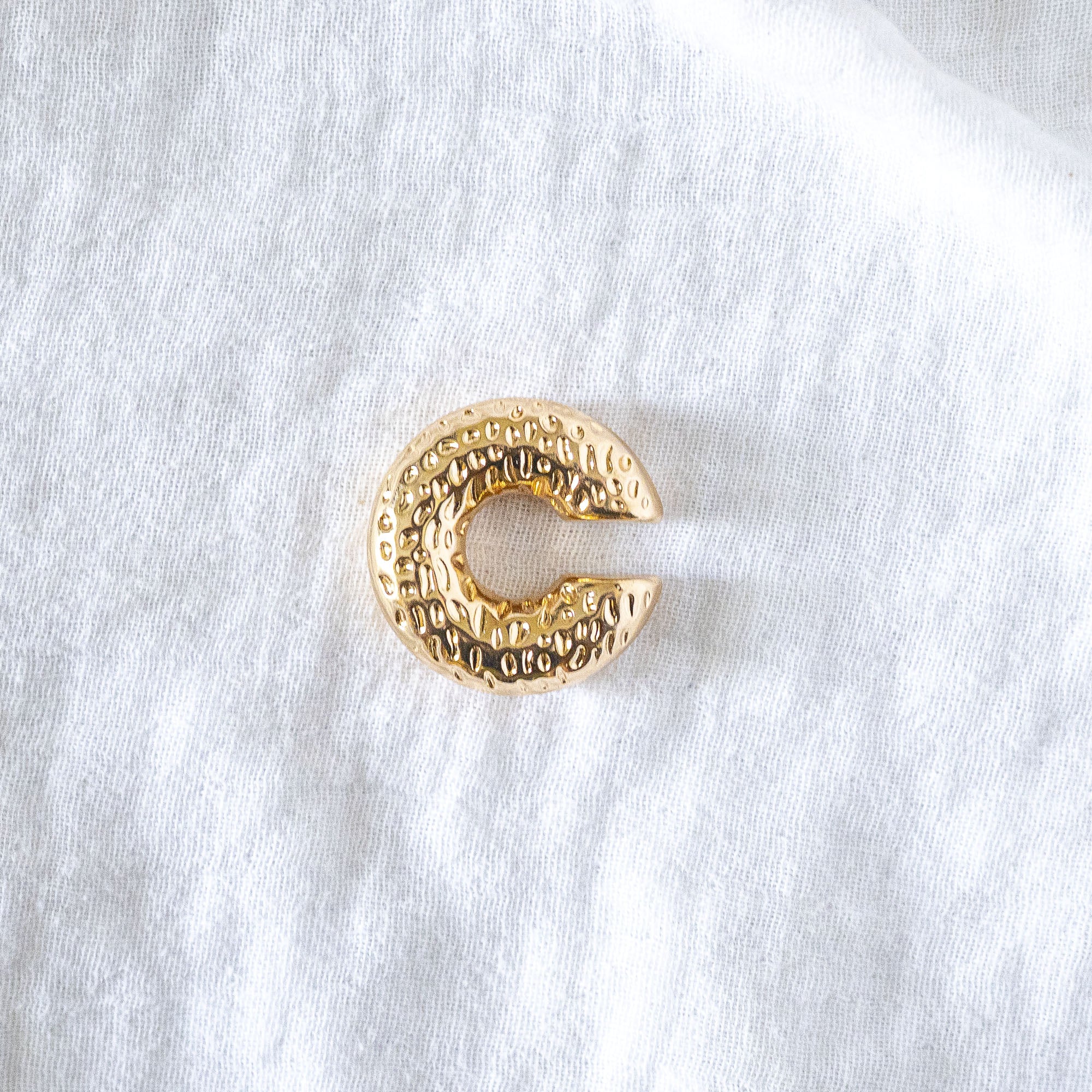 Hammered Luxe Wide Gold Ear Cuff