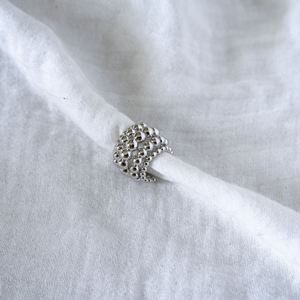 Bubble Ear Cuffs Silver