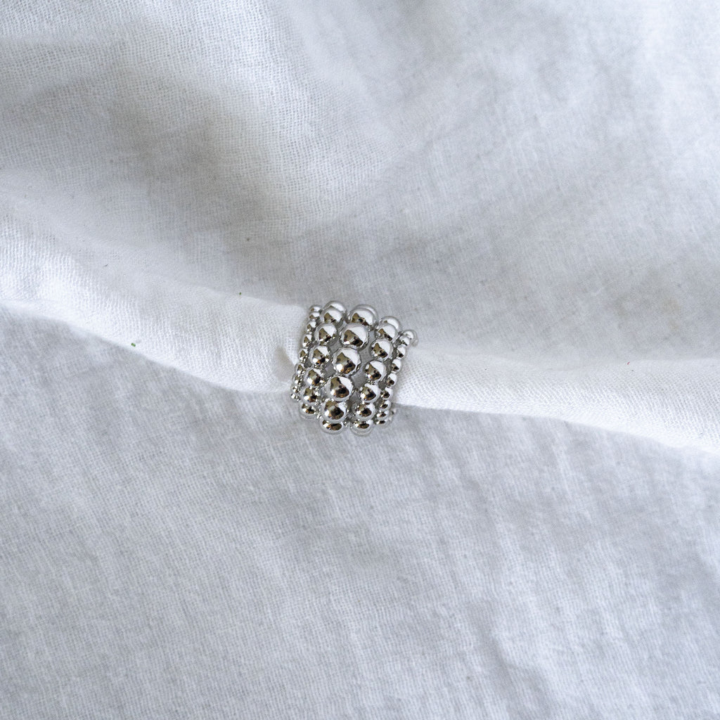 Bubble Ear Cuffs Silver