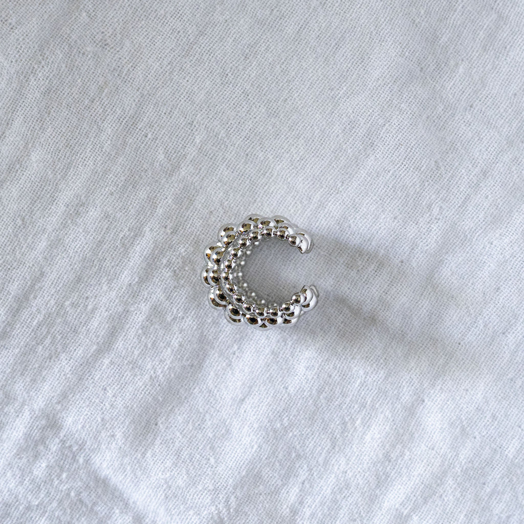 Bubble Ear Cuffs Silver