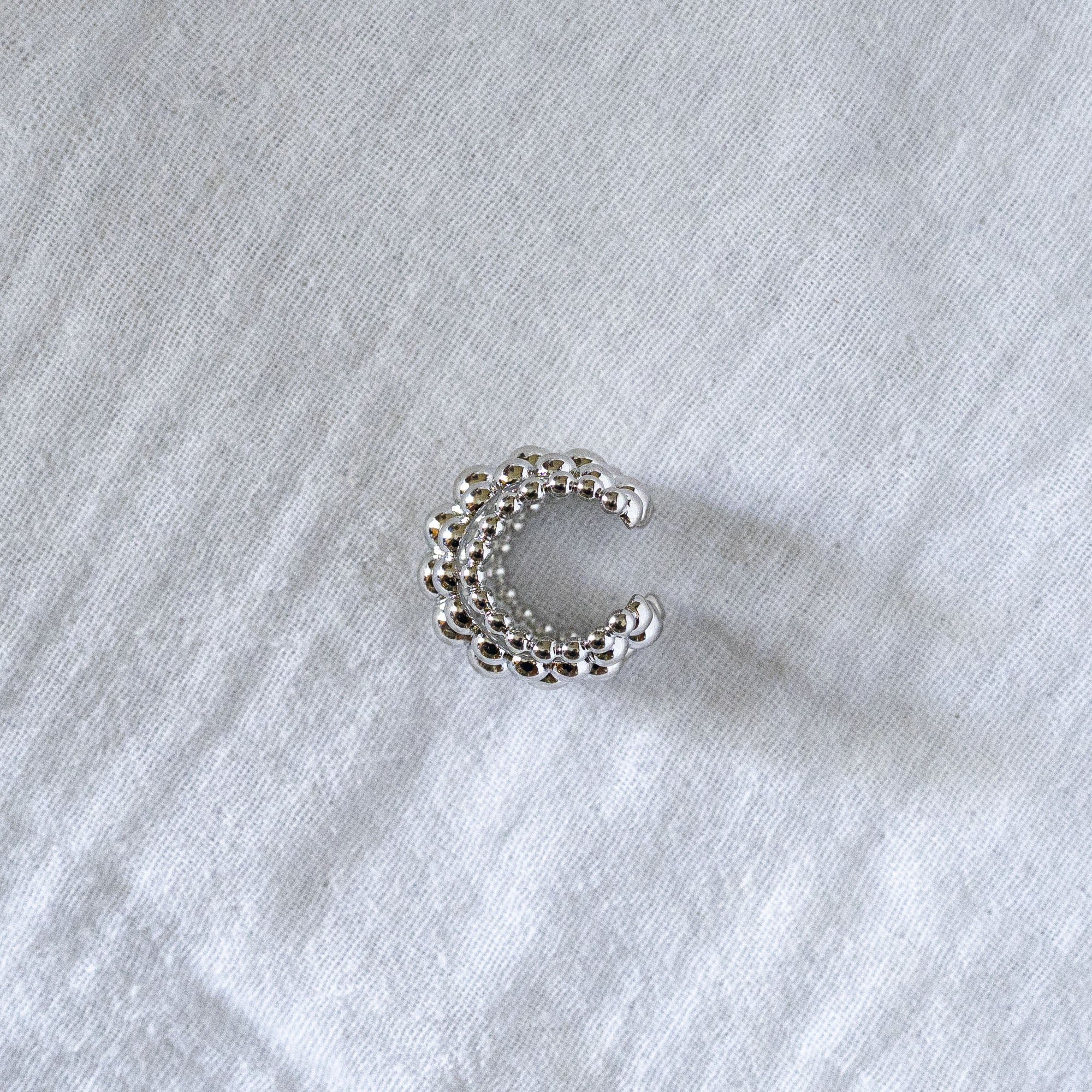 Bubble Ear Cuffs Silver