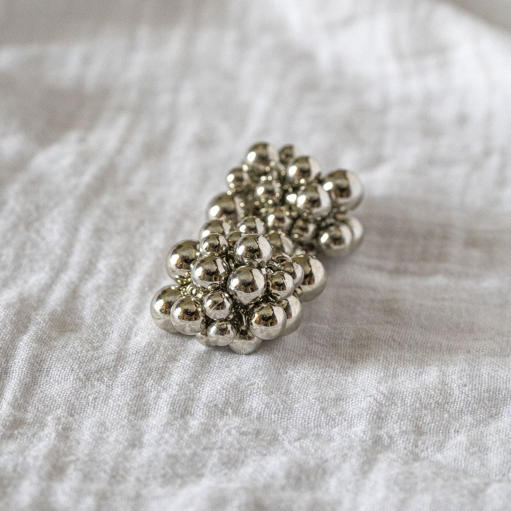 Bubble Cluster Stud Earrings Silver