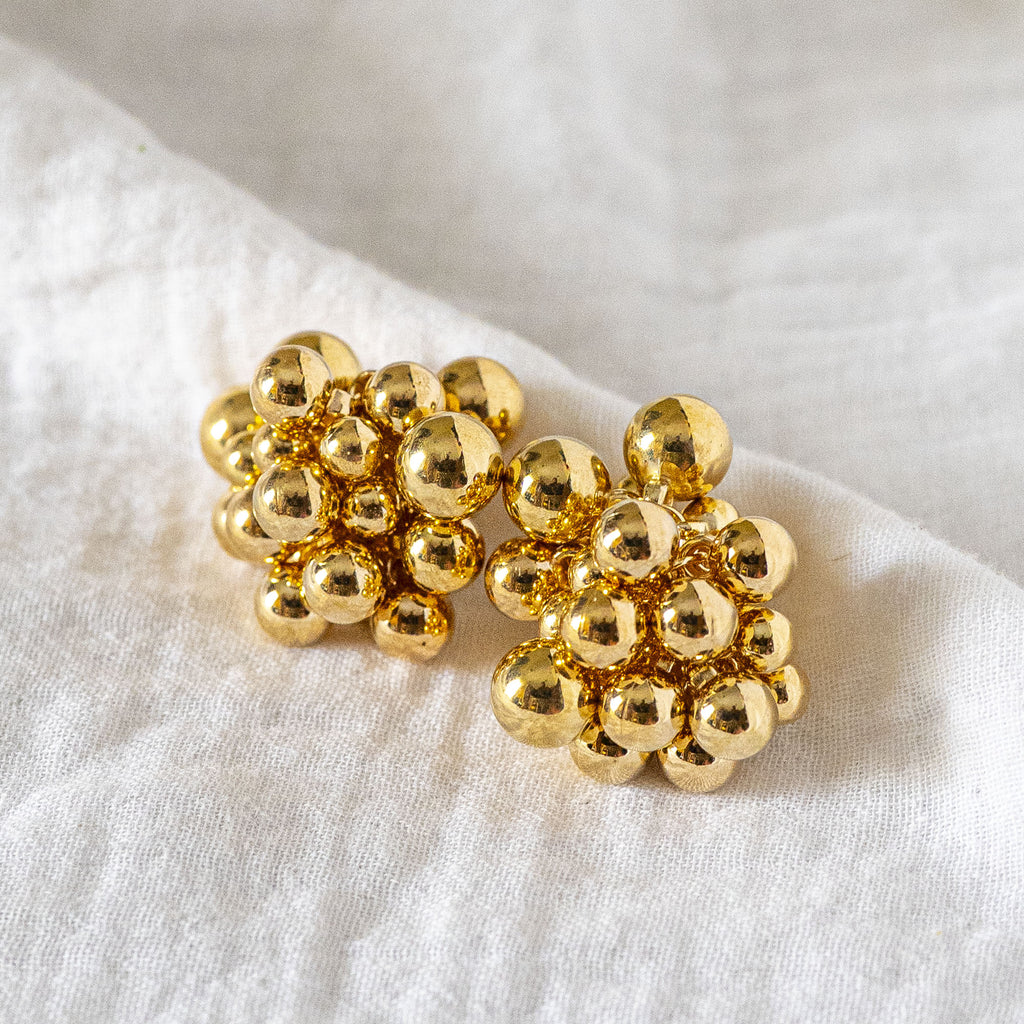Bubble Cluster Stud Earrings Gold