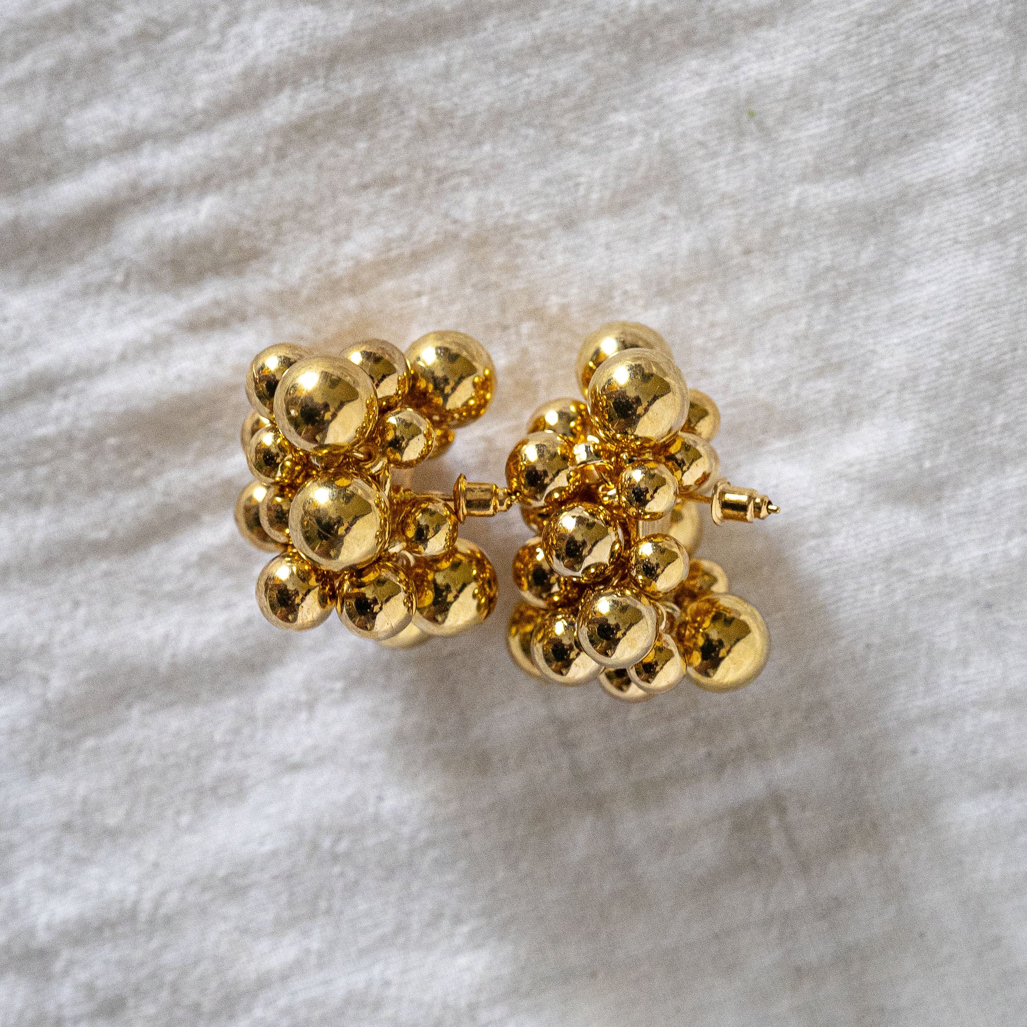 Bubble Cluster Stud Earrings Gold