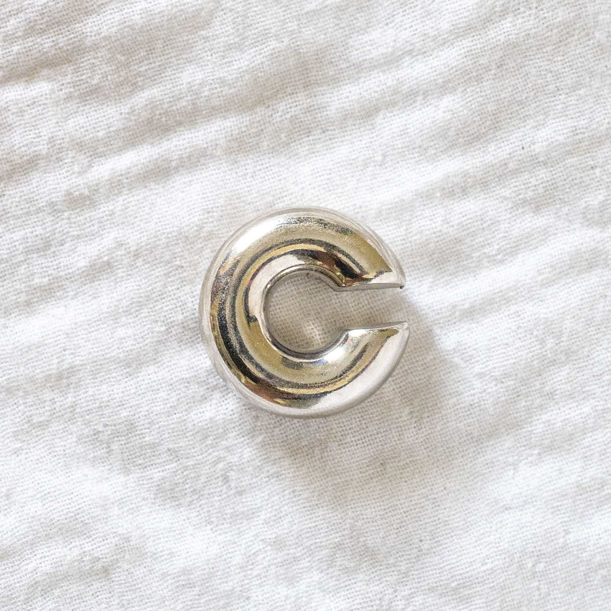 Chunky Polished Silver Minimalist Ear Cuff