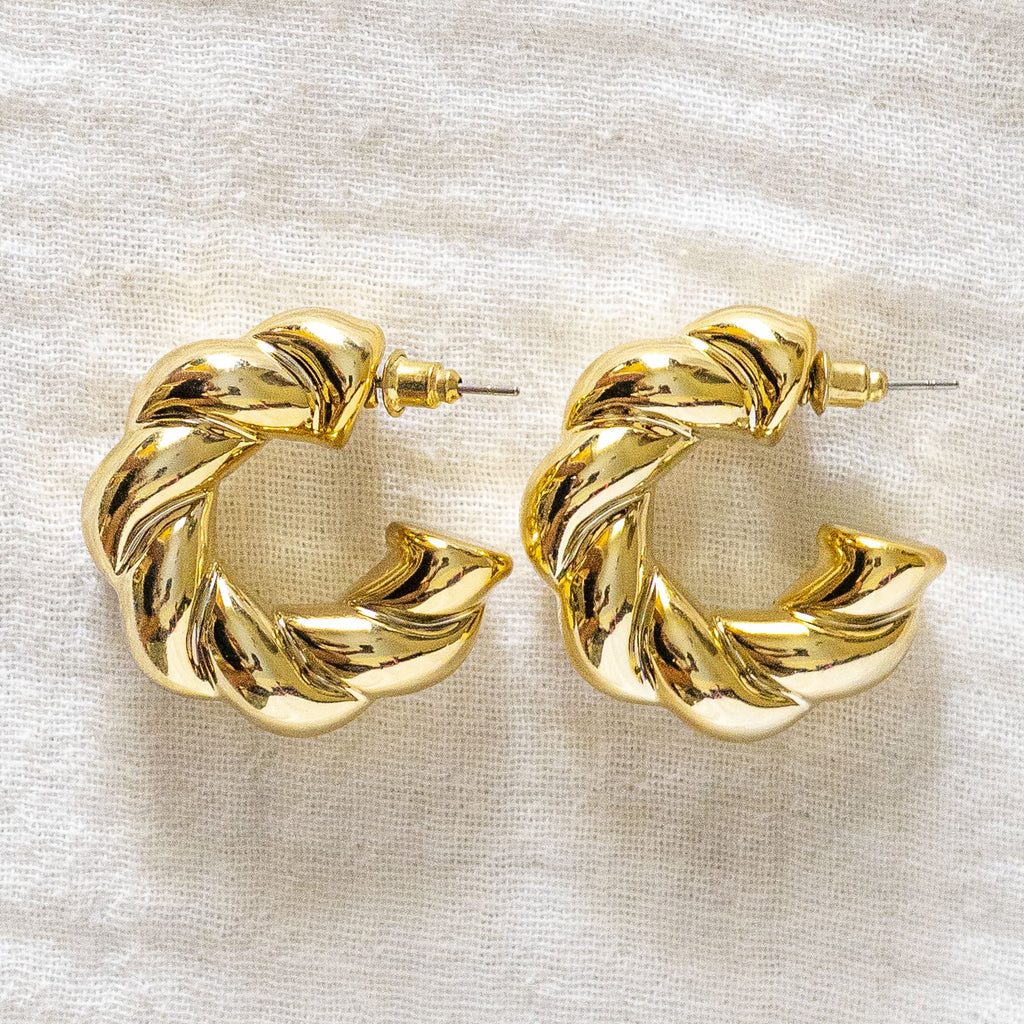 Chunky Twisted Braid Earring Gold