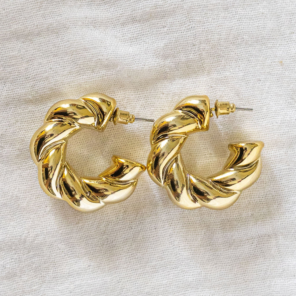 Chunky Twisted Braid Earring Gold