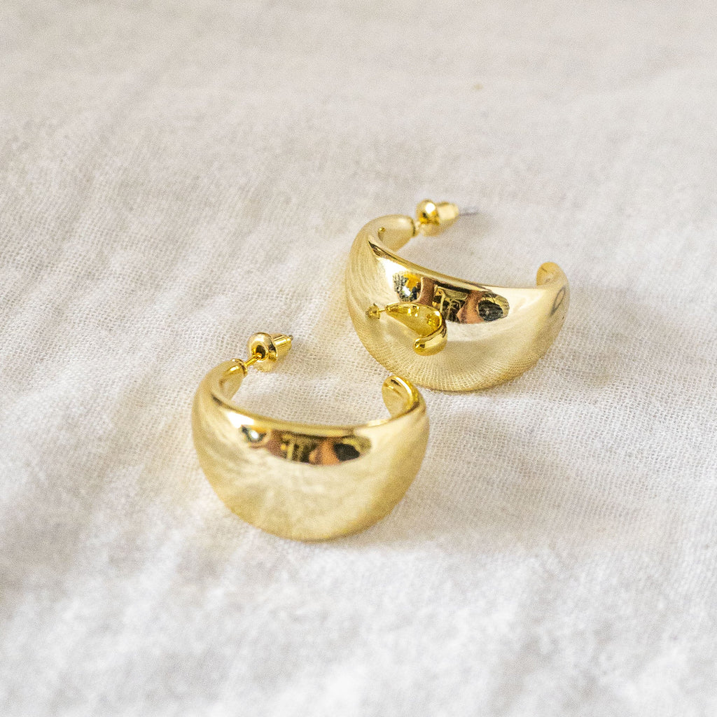Classic Thick Hoop Earrings Gold