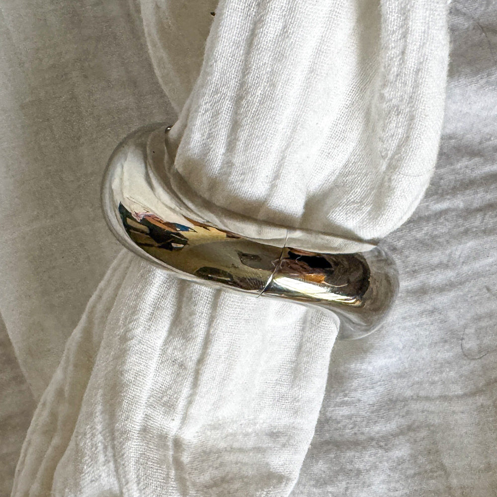 Asymmetrical Dome Cuff Silver