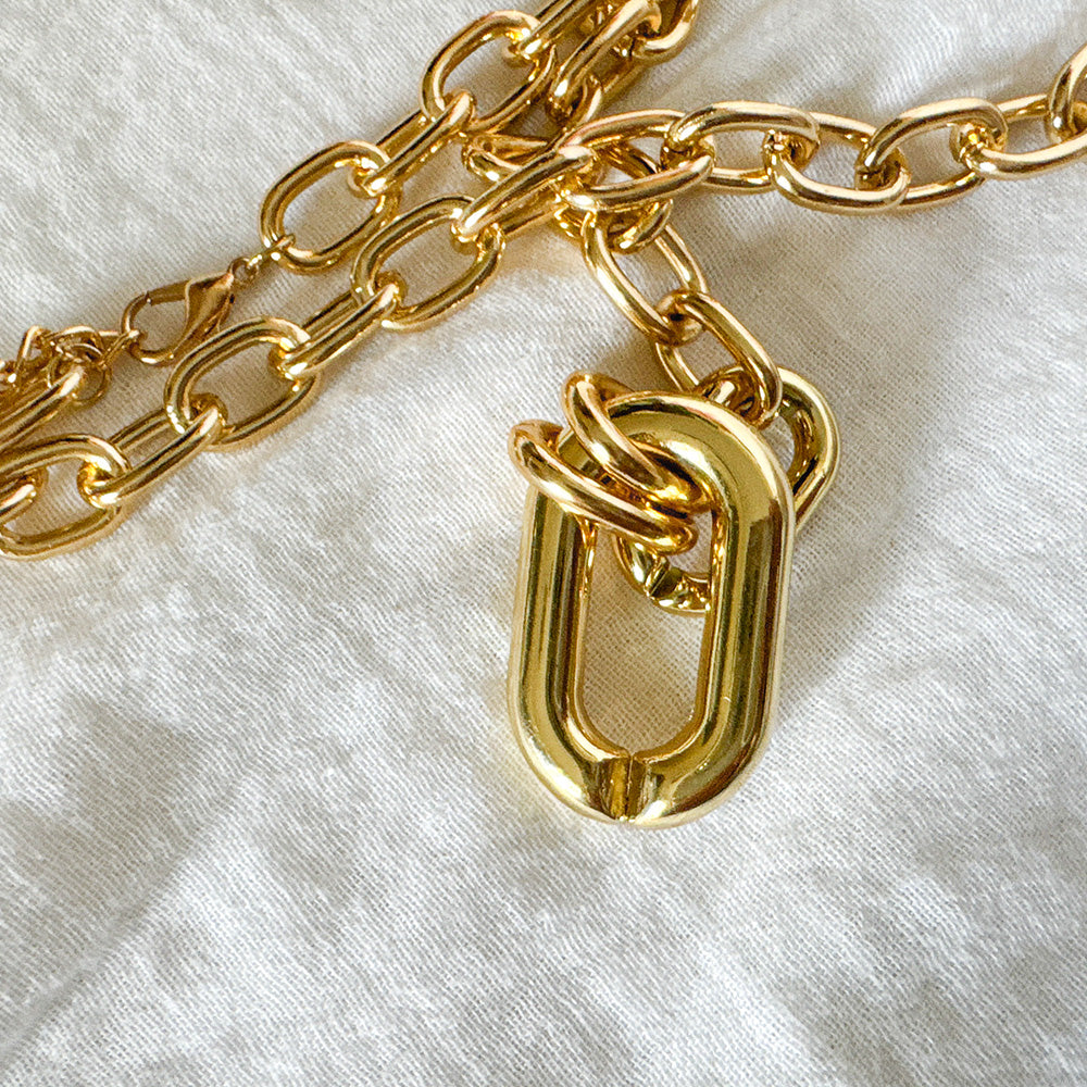 Chunky Dual-Layer Gold Chain Necklace