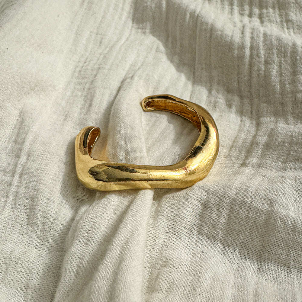 Molten Gold Sculpted Cuff Bracelet