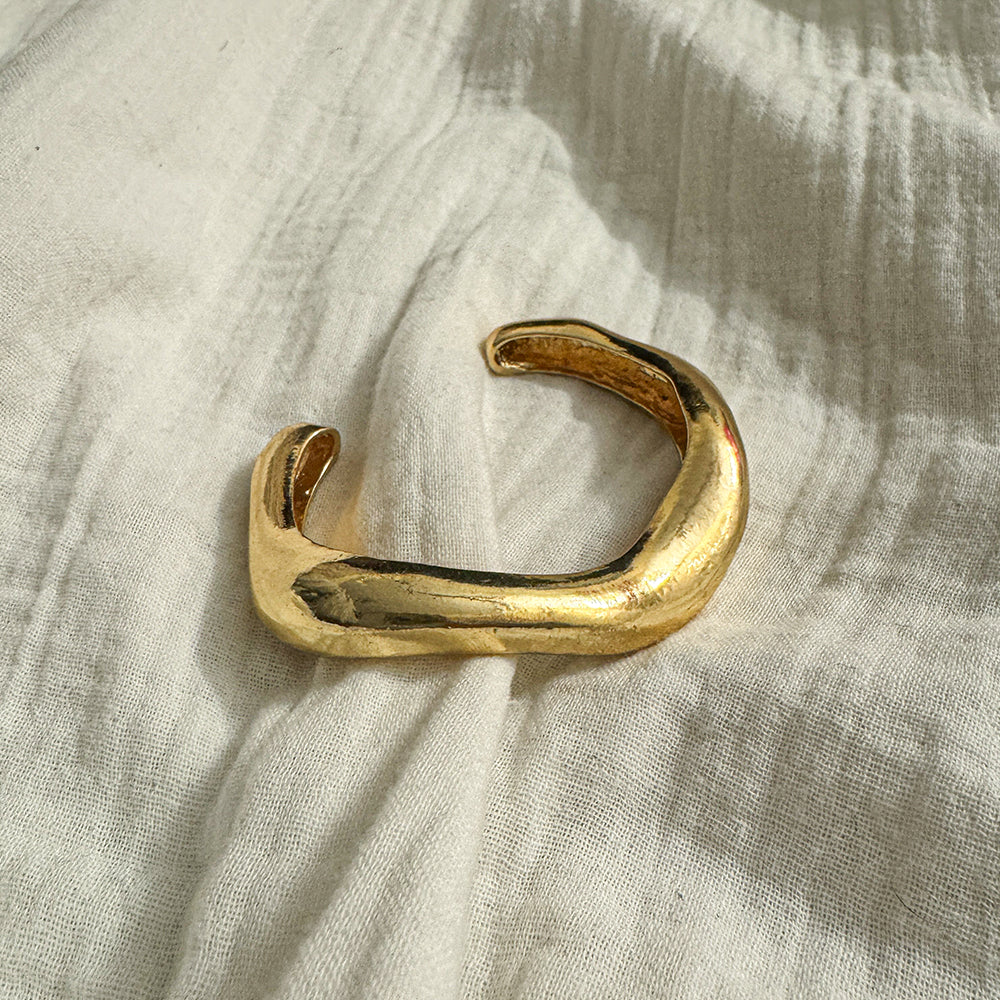 Molten Gold Sculpted Cuff Bracelet