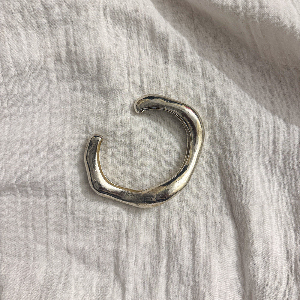 Molten Silver Sculpted Cuff Bracelet