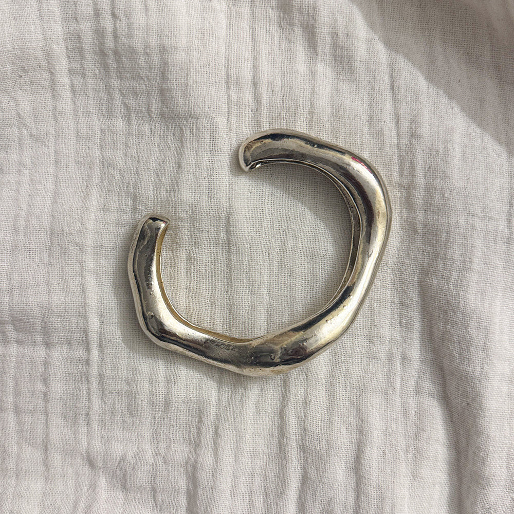 Molten Silver Sculpted Cuff Bracelet