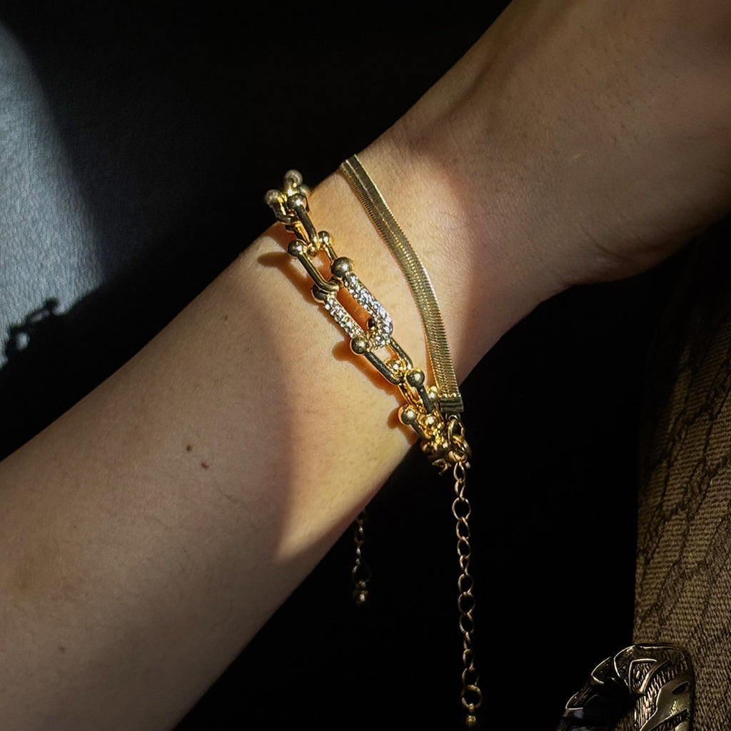 Herringbone Bracelet - Flat Snake Chain - Minimalist Dainty Jewelry