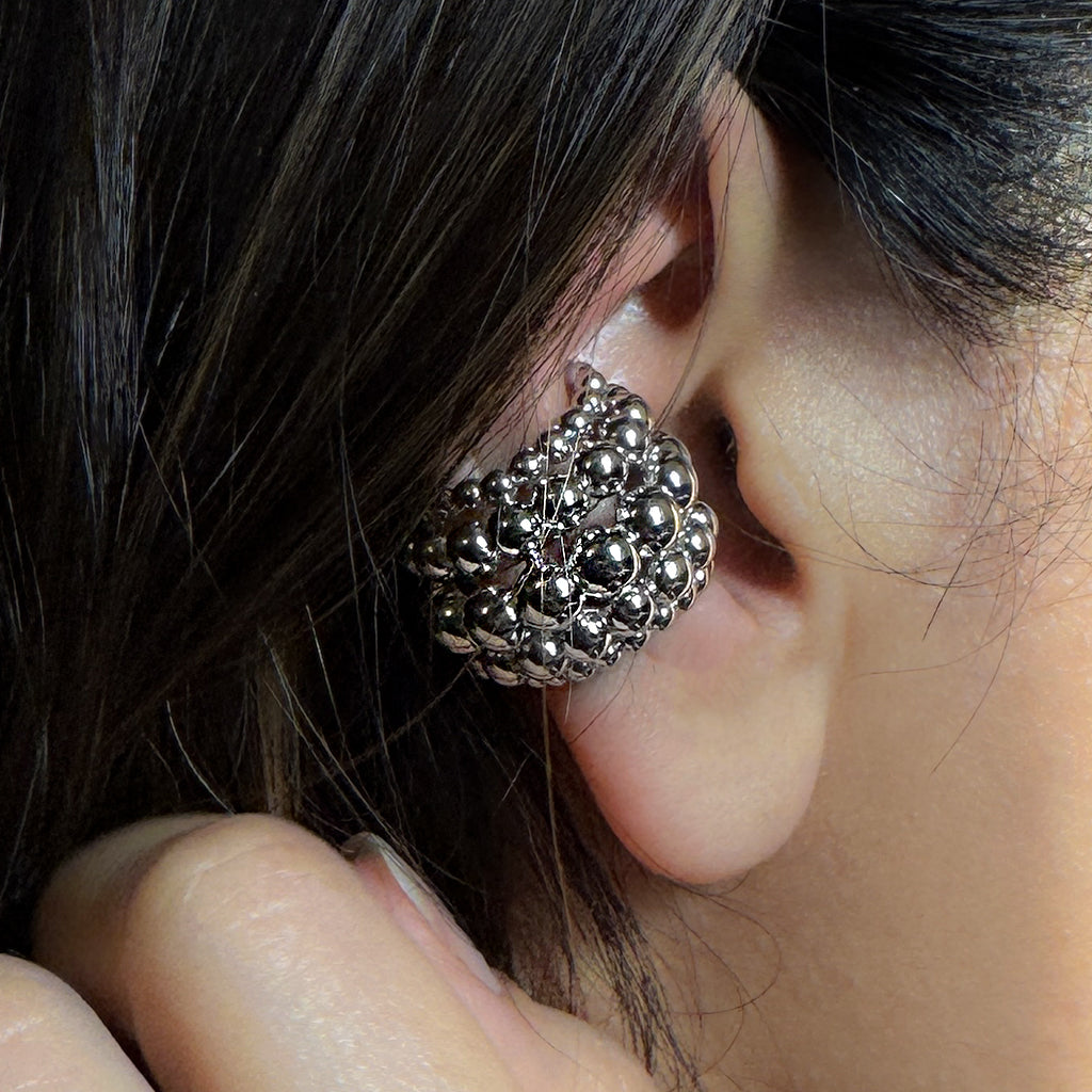 Bubble Ear Cuffs Silver