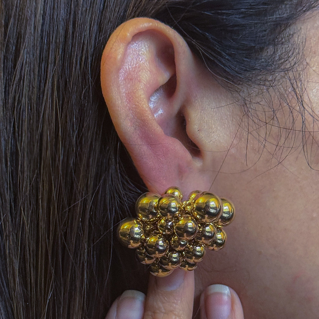 Bubble Cluster Stud Earrings Gold