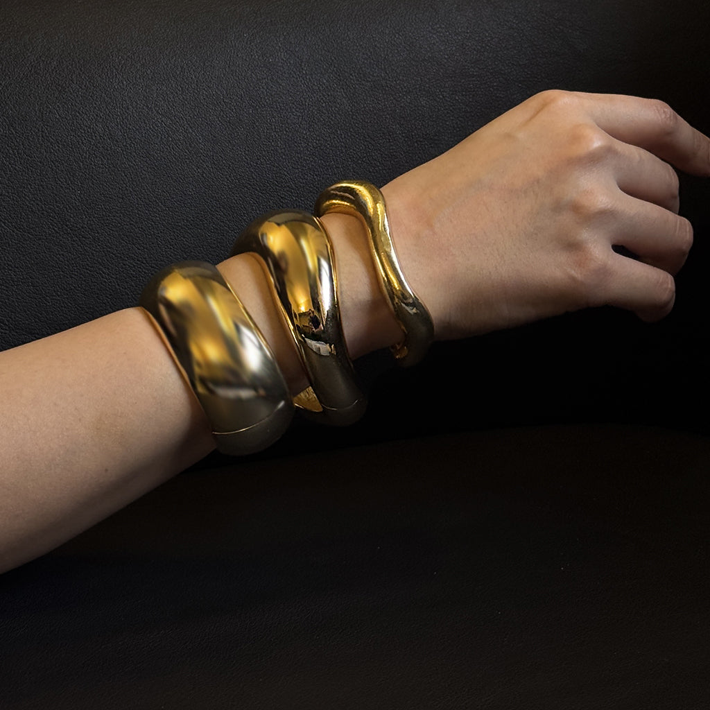 Molten Gold Sculpted Cuff Bracelet