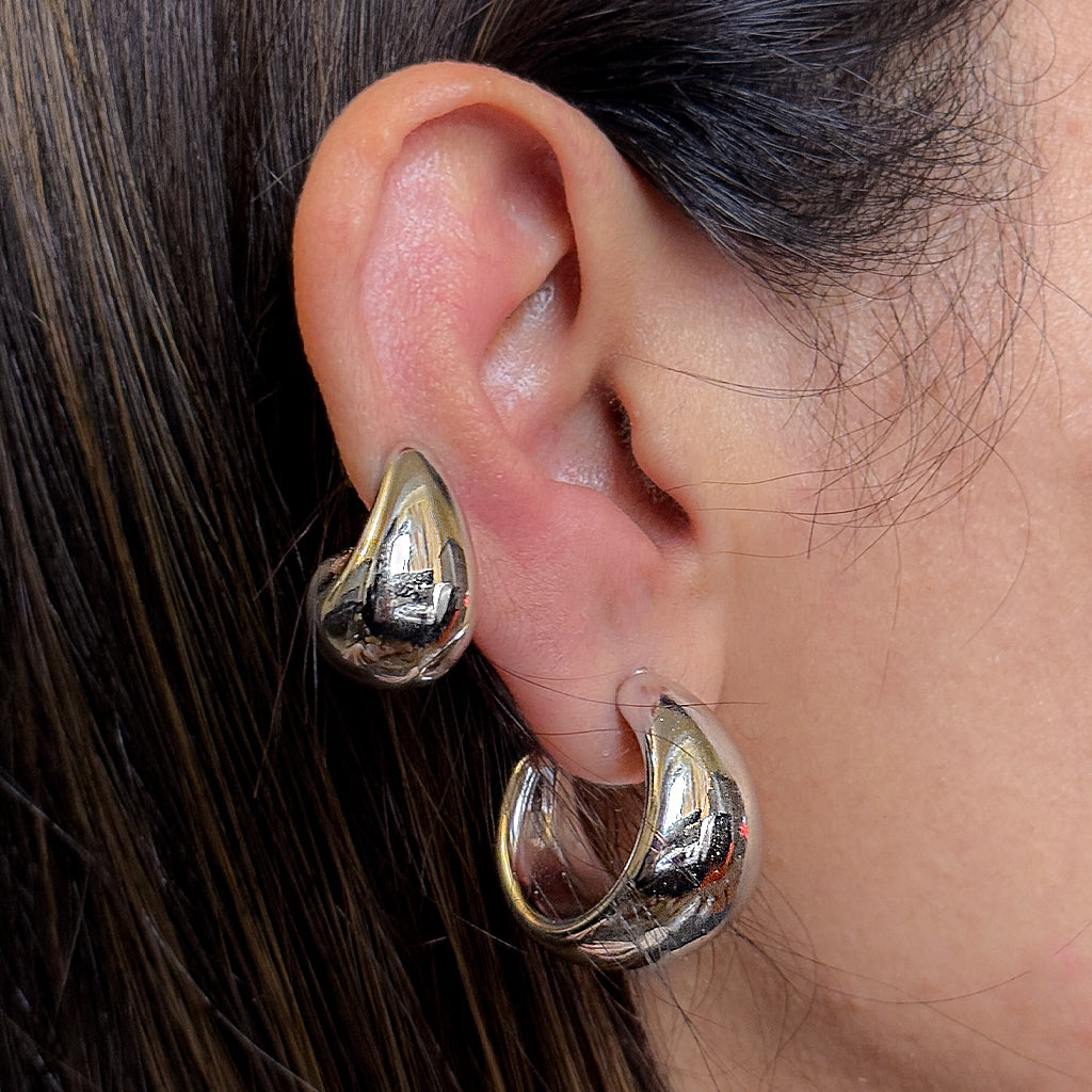 Chunky Waterdrop Stud Small Silver